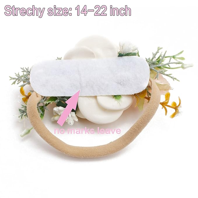 Baby Girl Headbands Nylon Flower Elastic Hairbands 3pcs Hair Accessories Gift for Newborn Infant Toddlers (YM2)