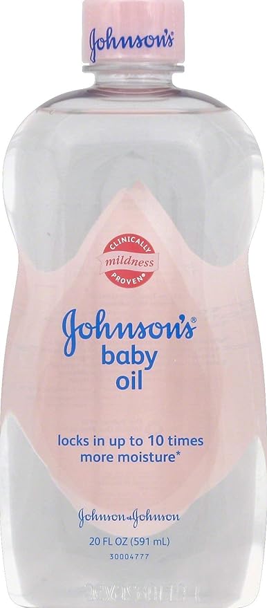 Johnson's Baby Oil, Pure Mineral Oil to Prevent Moisture Loss, Original 20 fl. oz