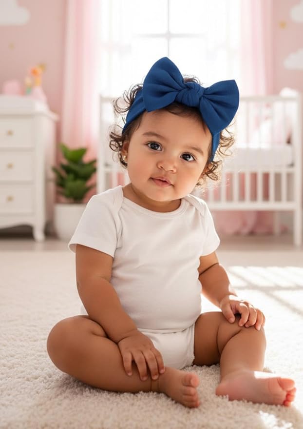 Baby Girl Headbands-Infant,Toddler Cotton Handmade Hairbands with Bows Child Hair Accessories