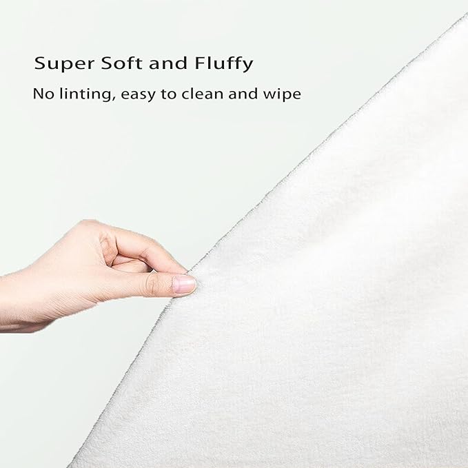 Baby Hooded Bath Towel 31.5"x31.5" Ultra Absorbent Soft Coral Fleece, for Newborn Infant Toddler Up to 3 Years, Unisex Bathrobe Blanket for Boys & Girls 2PCS(Snow-White)