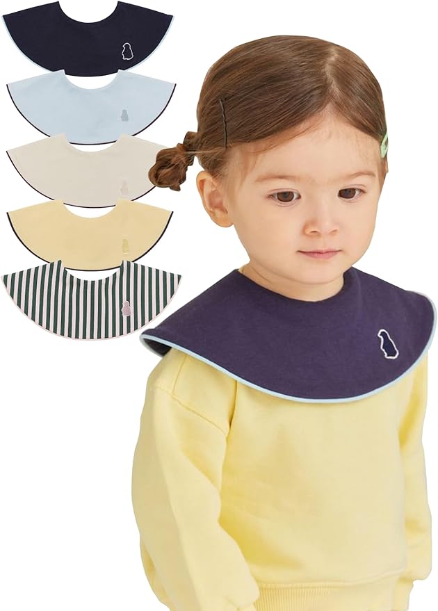 Konny Baby Bibs 3/5/7-Pack Set, 360 ° Rotate, Soft and Absorbent Bandana Drooling for Boys Girls baby Essentials