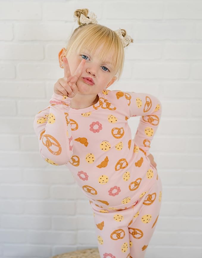 moimoln Sibling Matching 6M-8Y Soft Warm Cotton Modal Character Long Sleeve Snug-Fit Pajama Long Sleeve Sleepwear Daily