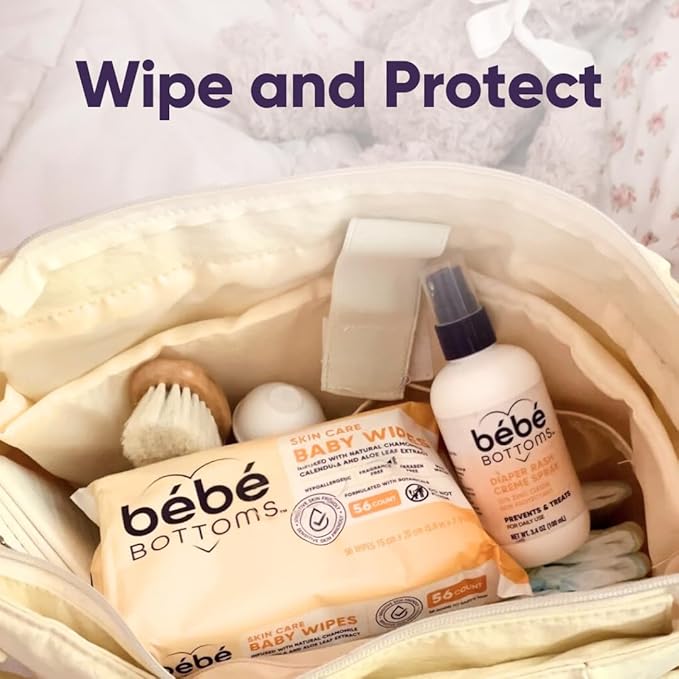 Bébé Bottoms Baby Diaper Rash Cream Spray, No-Rub Touch Free Application for Sensitive Skin 1.7oz (50 ml)