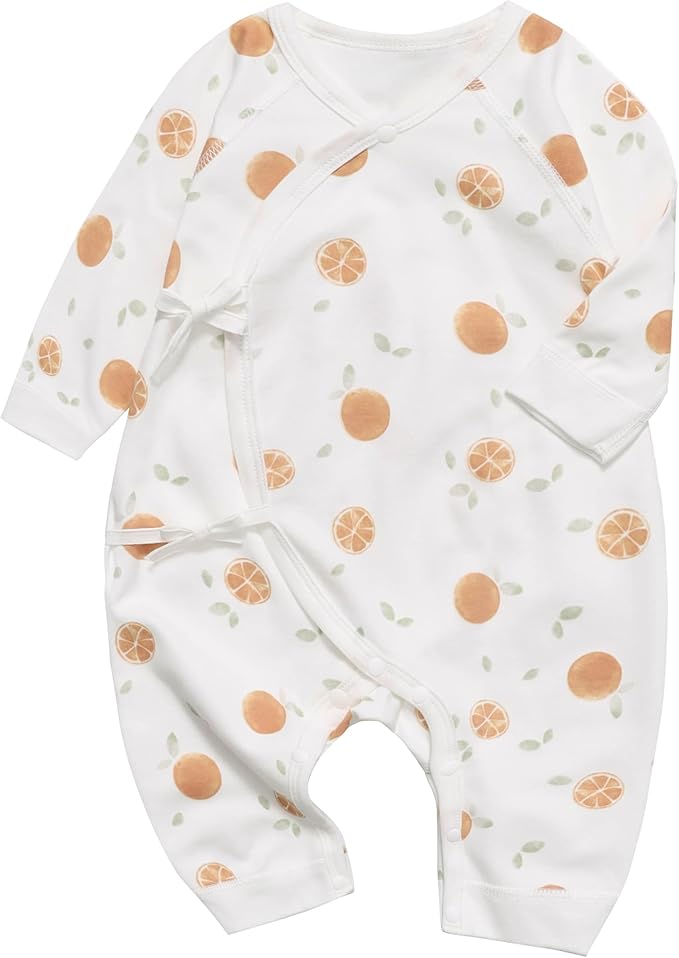 100% Organic Cotton Soft 0-6 Months Unisex Footless Newborn Baby Sleepers Pajamas Romper Boys Girls Long Sleeve