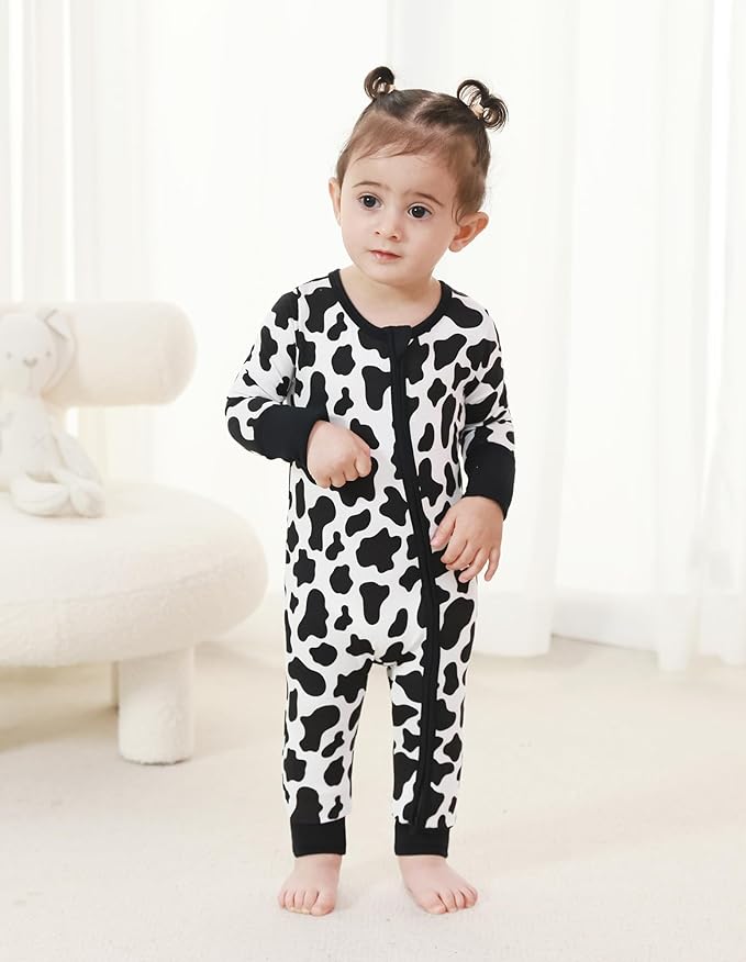Baby Zippered Rompers Newborn Pajamas Sleepers Long Sleeve Jumpsuits Infant Zipper Romper-Viscose from Bamboo