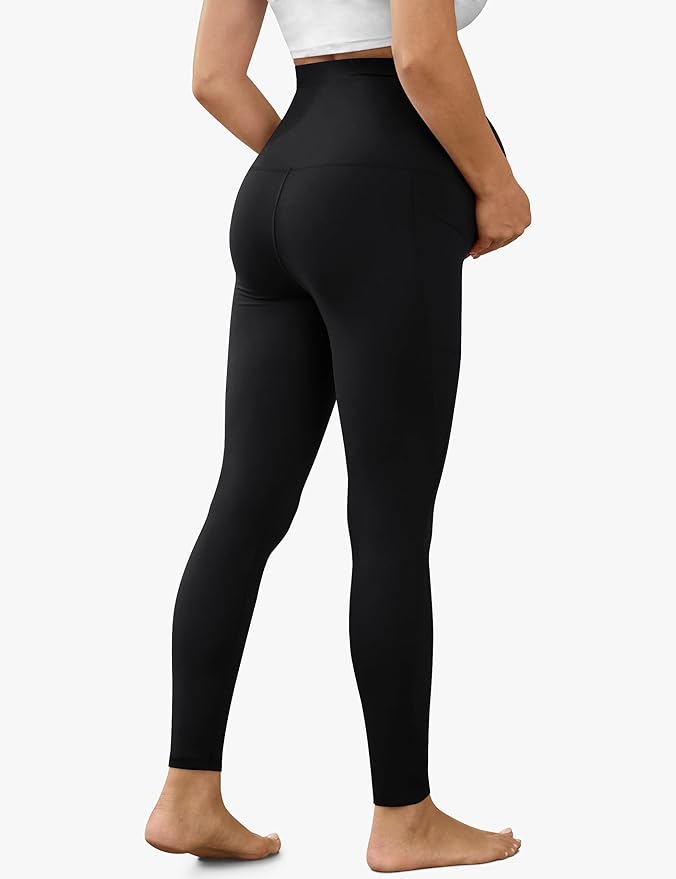VALANDY Creamlush 2 Pack Women's Maternity Leggings with Pockets Over The Belly,Soft Comfy Active Yoga Lounge Pregnancy Pants