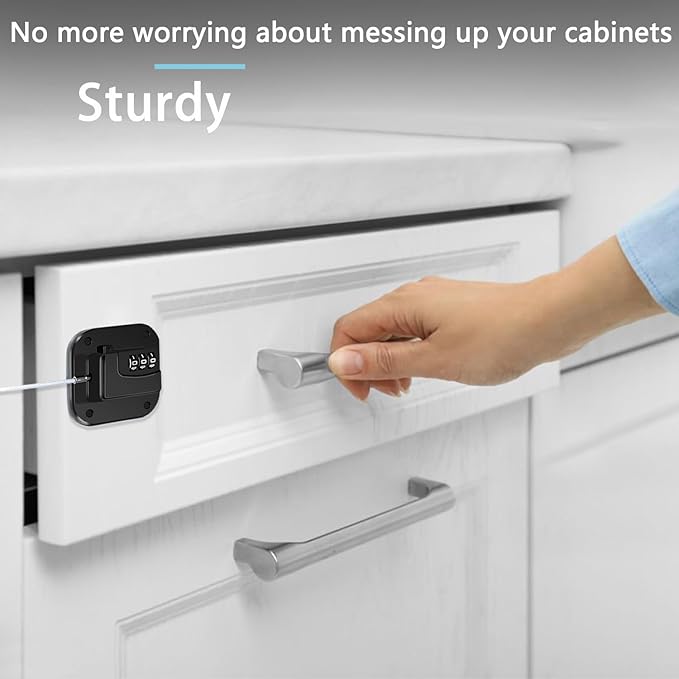 Fridge Lock Refrigerator Freezer Childproof Locks for Cabinets and Drawers Easy Install No Keys Needed Combo Lock Multifunctional Child Safety Cabinet Locks