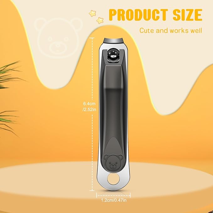 FVION Baby Nail Clippers - Stainless Steel Kids Nail Clippers Trimmer, Small Jaw Children Fingernail Clippers for Toddler, Infant, Babies - Safe Nail Grooming Tool - Black