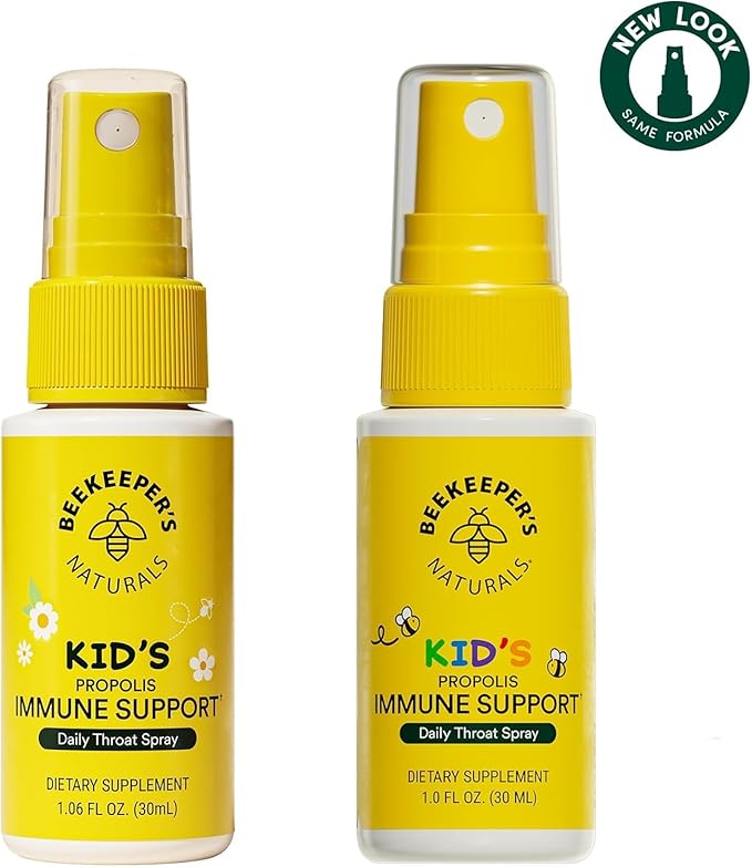 Kids Propolis Throat Spray - Natural Immune Support & Sore Throat Relief - by BEEKEEPER'S NATURALS - Has Antioxidants & Gluten-Free (1.06 oz) Pack of 1 (Kids)