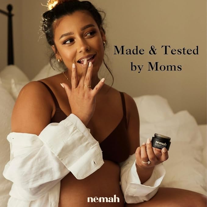 Nemah Nipple Cream, Nipple Cream For Breastfeeding, 2 In 1 Nursing Balm And Lip Balm, Non-Greasy Balm With Calendula Jojoba Mango For Dry Skin, Postpartum Essentials, Vegan and Cruelty-Free, 1 Oz
