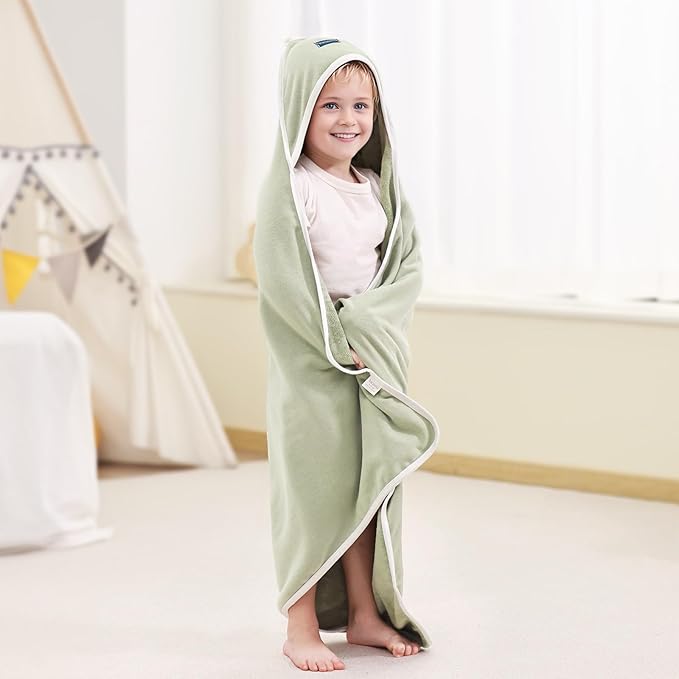 GRSSDER Baby Hooded Towel 2 Pack for Newborn, Super Soft Bath Towels with Original Designs, Ultra Absorbent Knit Terry, Large Toddler Towels with Hood for Boys Girls, Shower Gifts for Infant,34"x 34"