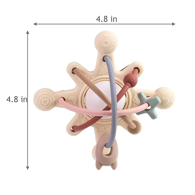 PandaEar Baby Sensory Toys 3 4 5 6 Months, Silicone Montessori Toys, Baby Teething Toy, Infant Rattle Teether Chew Toy Teething Ball Developmental Toy for Babies 0-6 Months 6 to 12 Months