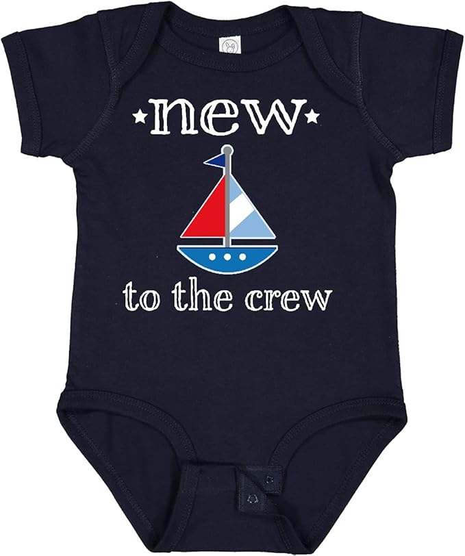 inktastic Baby Boy New To the Crew Sailboat Baby Bodysuit