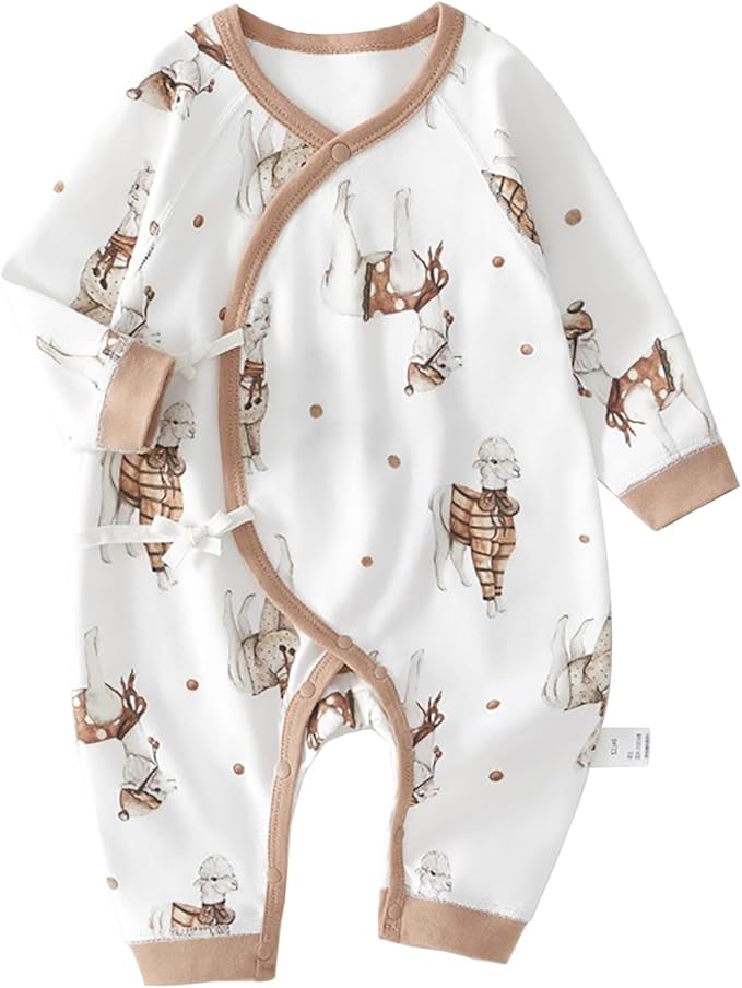 100% Organic Cotton Soft 0-6 Months Unisex Footless Newborn Baby Sleepers Pajamas Romper Boys Girls Long Sleeve