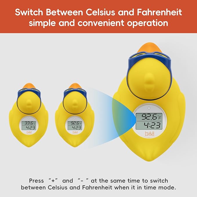 b&h Baby Bath Thermometer, The Infant Bath Floating Toy Safety Temperature Water Thermometer, Baby Bath Essentials (Diving-Goggles Duck)