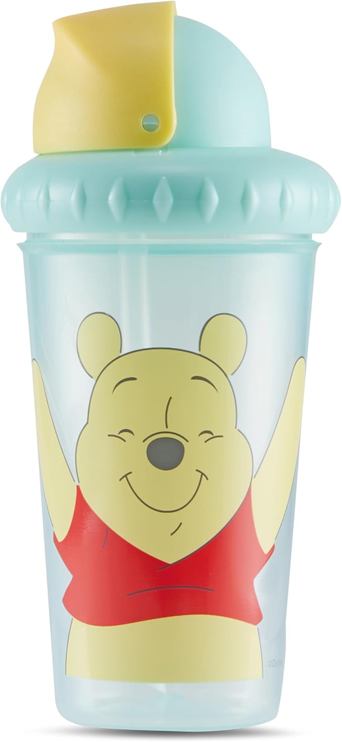 Disney Toddler Sippy Cups for Boys and Girls | 10 Ounce Sippy Cup Pack of Two with Straw and Lid | Durable Leak Proof Travel Water Bottle for Toddlers