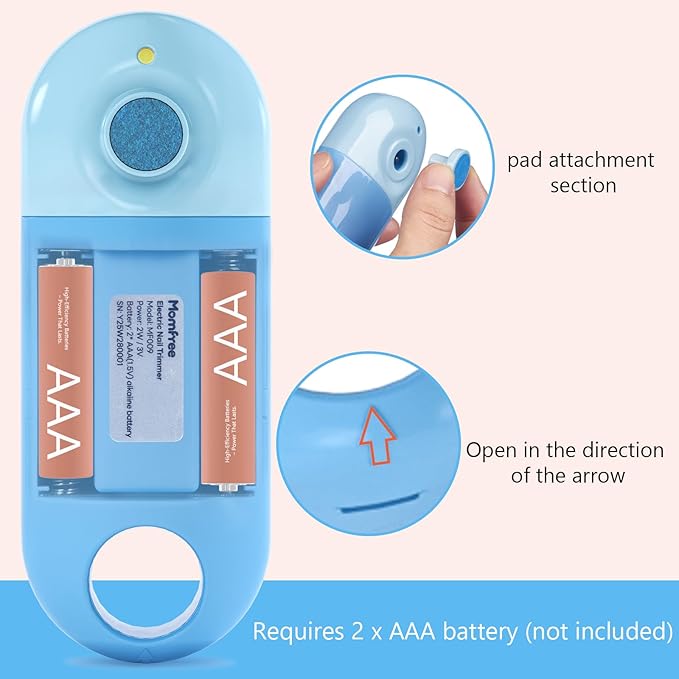 Baby Nail File Electric, 4-in-1 Baby Nail Trimmer Electric with Storage Case & Night Light for Newborn/Infant/Toddler/Kids, Nail Clipper/Scissor Nail Care Set for Toenails and Fingernails