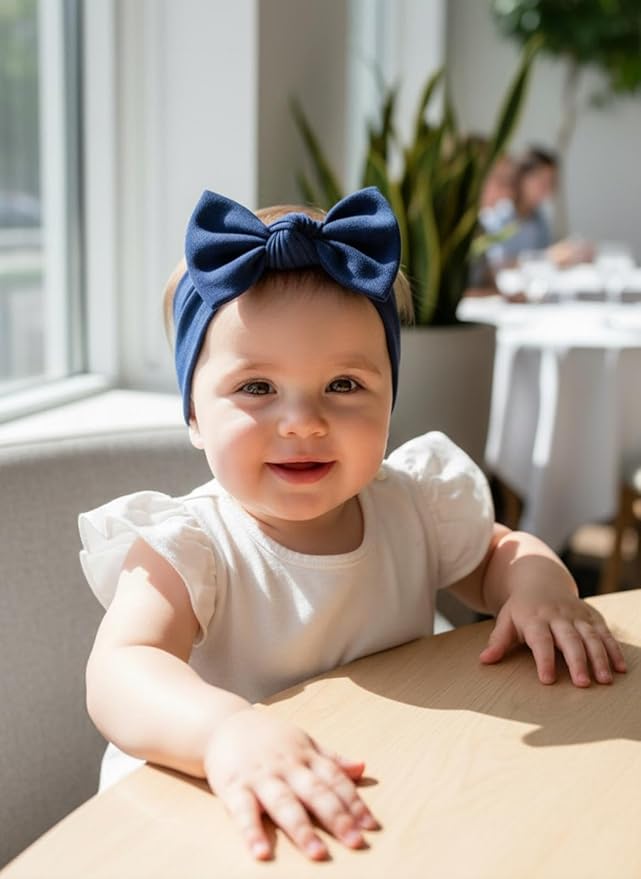 Baby Girl Headbands-Infant,Toddler Cotton Handmade Hairbands with Bows Child Hair Accessories