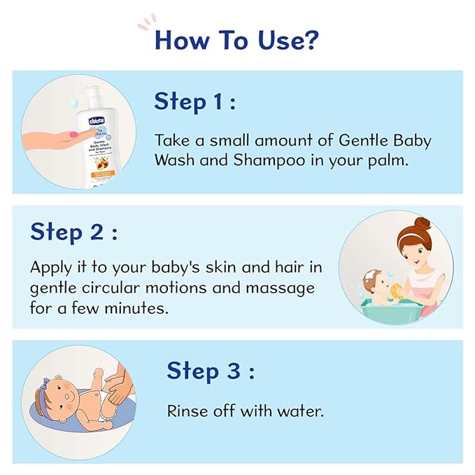 Chicco Baby Moments Gentle Body Wash and Shampoo | 200ml/(6.76 Fl Oz)