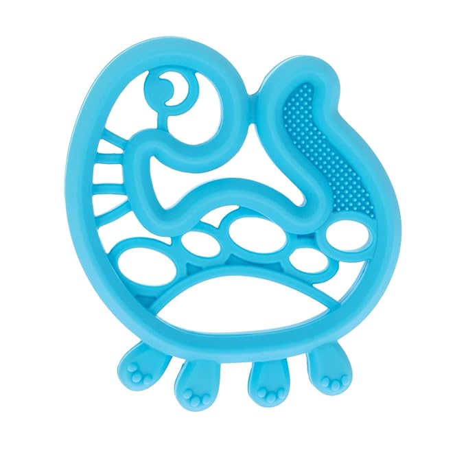 Nuby Soft Silicone Gum Massaging Baby Teether Toy - (2 Pack) Baby Teething Relief Toys for 3+ Months - Dino and Cactus