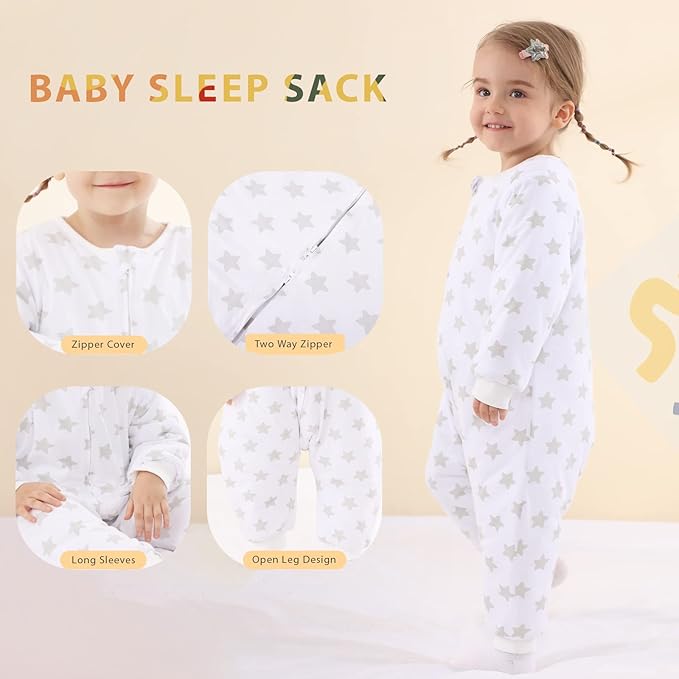 HOMEAL Toddler Sleep Sacks, Winter Sleep Sack with Legs 2.5 TOG, Soft Baby Wearable Blanket for Early Walker 12M-5T
