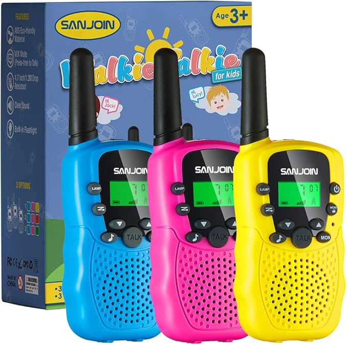 Walkie Talkies for Kids Toys Valentines Day Gifts for Kid Boys Girls 4-6, 3 Miles Range Walkie Talkie to Camping, Outdoor, 4 Year Old Girl Birthday Gifts for 3 4 5 6 7 8 9 Year Old Boy Girl Gifts