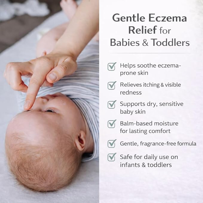Irene Organics Baby Eczema Relief Balm, Healing Ointment Baby Moisturizing Cream for Eczema, Dry, Itchy Skin. Award Winning Baby Skincare for Sensitive Skin, Safe for Newborns, Kids and Adults