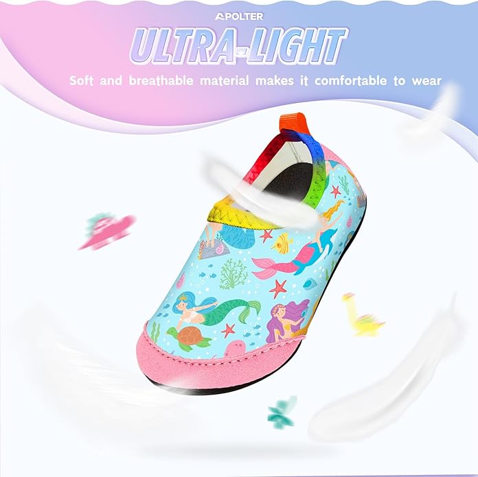 Baby Boys and Girls Swim Water Shoes Barefoot Aqua Socks Non-Slip for Beach Pool Toddler Kids