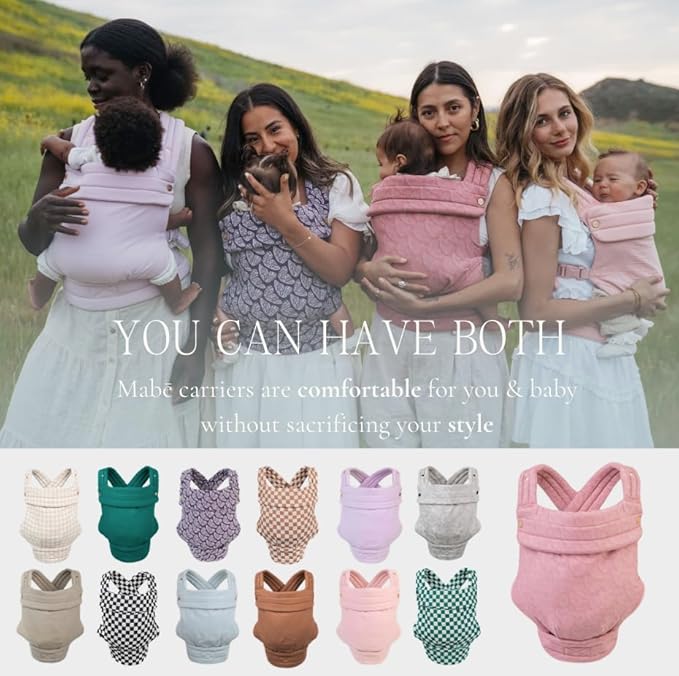 Mabē Monarch Ergonomic Baby Carrier – Premium Cotton Soft Structured Newborn to Toddler Carrier with Hip-Healthy Design, 3 Carry Positions (7-35lbs), Lightweight & Breathable, (Evergreen)