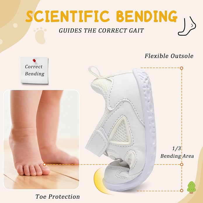 L-RUN Baby Shoes Boys Girls First Walkers Breathable Infant Sneakers Flexible Non-Slip Sole Walking Shoes for Toddlers