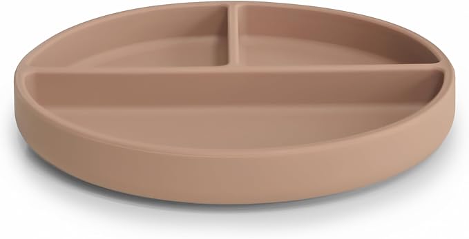 mushie Silicone Suction Plate | BPA-Free Non-Slip Design (Natural)