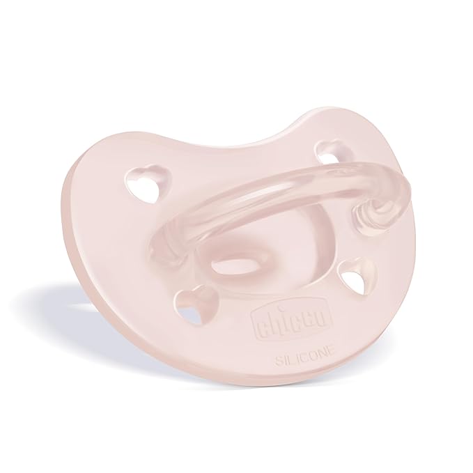 Chicco PhysioForma Silicone Orthodontic Pacifier, 0-6m | 100% Soft Silicone | Supports Breathing & Oral Development | Satin-Textured Nipple | Includes Sterilizing Case | BPA Free | Pink, 2pk