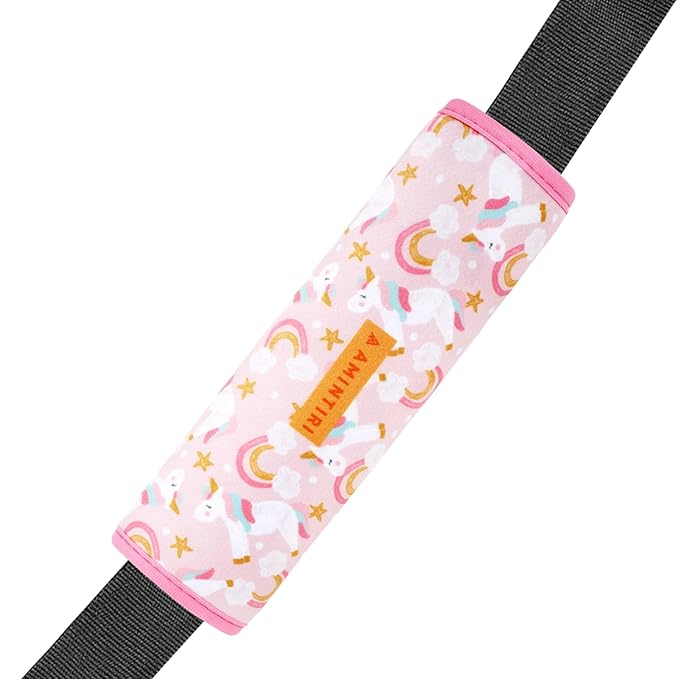 Seat Strap Shoulder Pads for Kids, Seat Belt Cover for Children, Soft Furry Seat Belt Cushion for Travel, Cartoon Car Seat Belt Pad Cover for Boys and Girls.