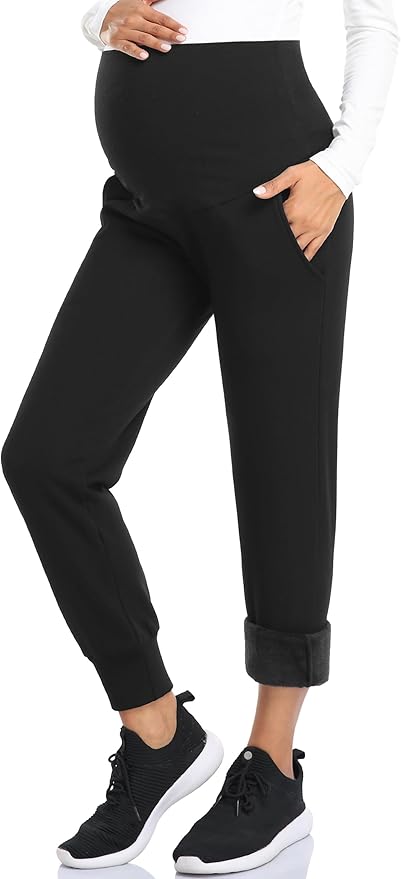 AMPOSH Women's Maternity Pants Stretchy Lounge Workout Sweatpants Casual Loose Comfy Pregnancy Joggers with Pockets