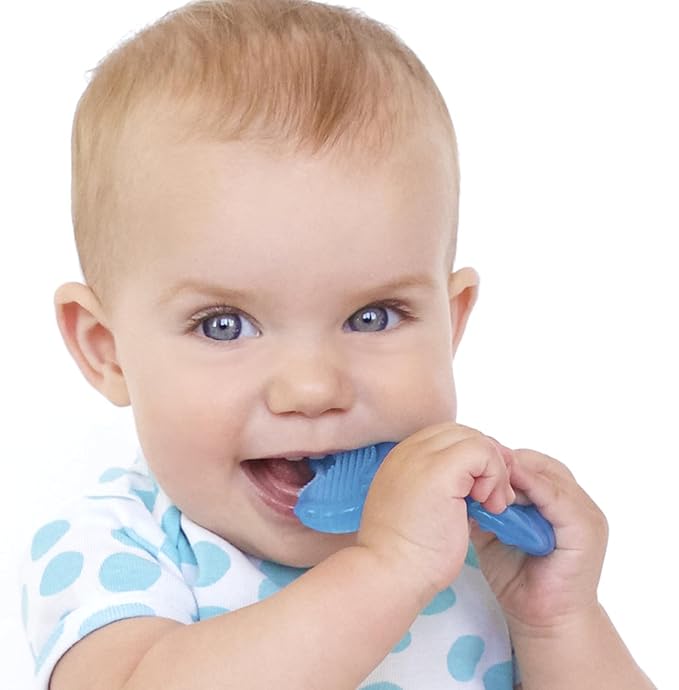 Nuby 3 Step Soothing Teether 3 Piece Set- Front, Middle, Back Teeth Teething- Pink/Purple, 3 m+