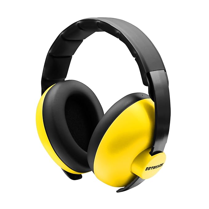 Baby Ear Protection - Noise Reduction Earmuffs 3-36 Months - Comfortable Baby Headphones Against Hearing Damage & Improves Sleep - Yellow