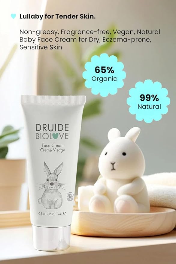 BioLove Baby Face Cream Baby Beauty Face Body Moisturizer,Natural Hydration for Dry or Eczema-Prone Skin Care, Fragrance, Alcohol-Free Formula – 65 ml (2.2 oz Size Chamomile Canada Made by Druide