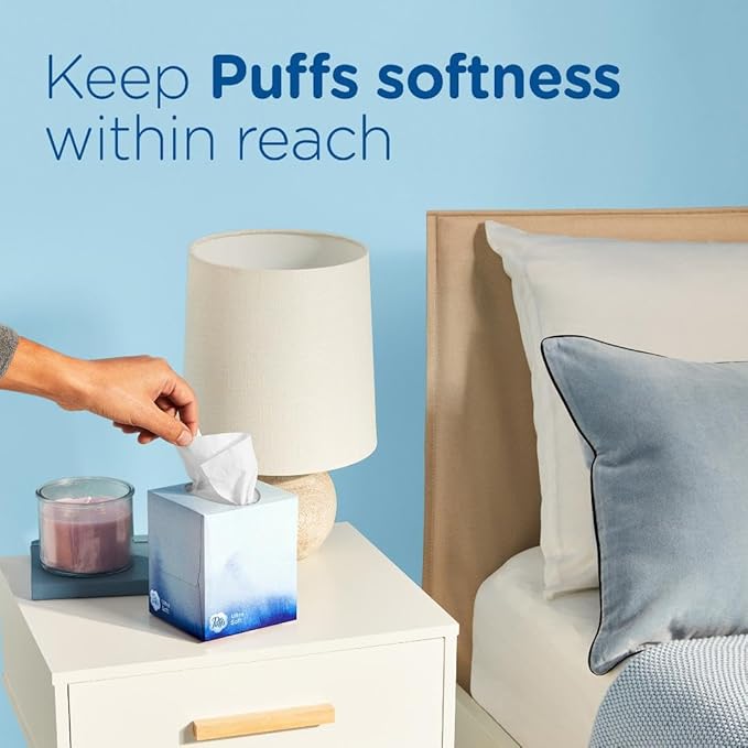 Puffs Ultra Soft Facial Tissues, 24 Family Boxes, 124 Tissues per Box