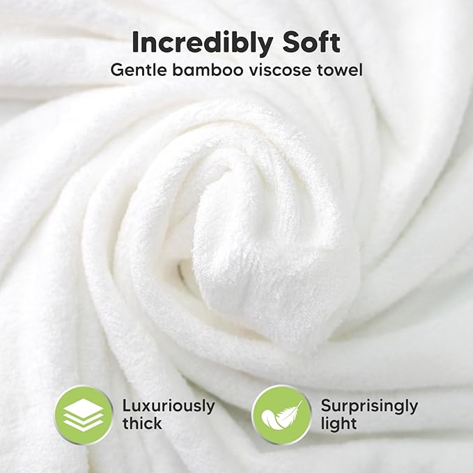 KeaBabies Hooded Baby Towel for Newborn - Viscose Derived from Bamboo Large Baby Bath Towels with Hood for Boys, Girls, Toddler, Extra Absorbent & Soft Newborn Bath Essentials (Hippo, Regular)