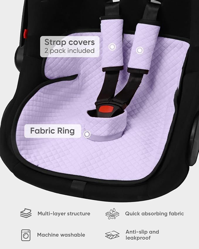 2 Pack Baby Potty Training Car Seat Protector, Waterproof Car Seat Liner for Potty Training Toilet, Baby Infant Toddler Piddle Pad Fits for Carseat, Stroller, Highchair - 2 Pack, Purple