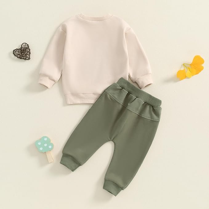 Toddler Baby Boy Fall Winter Outfits Tractor Print Long Sleeve Sweatshirt Pants Set Kids Sweatsuit Clothes