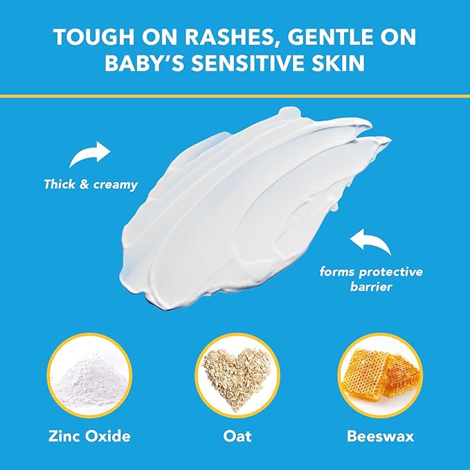 Triple Paste Diaper Rash Cream for Baby - 16 Oz Tub – Zinc Oxide Ointment Treats, Soothes & Prevents Diaper Rash, Pediatrician-Recommended Hypoallergenic Formula, Baby Essentials for Daily & Overnight
