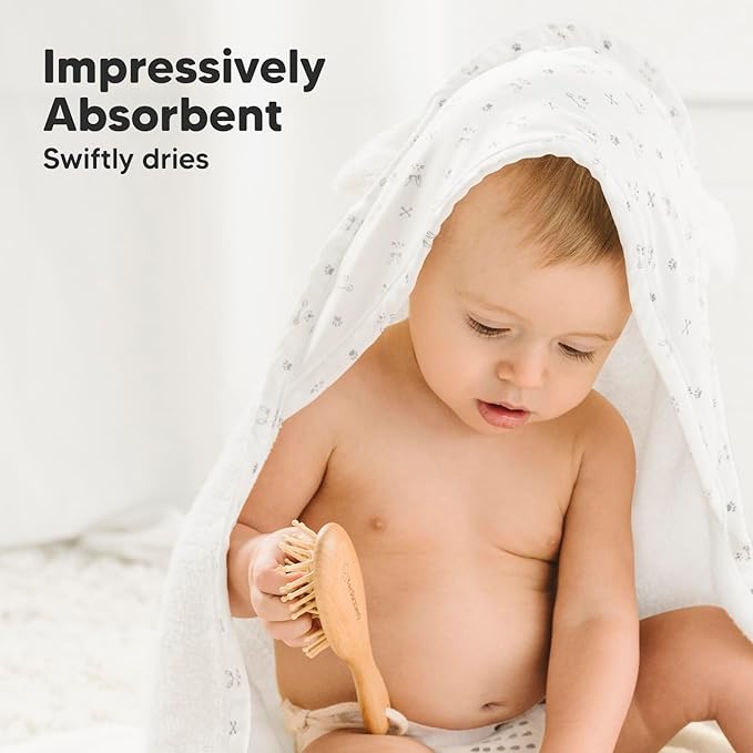 KeaBabies Hooded Baby Towel for Newborn - Viscose Derived from Bamboo Large Baby Bath Towels with Hood for Boys, Girls, Toddler, Extra Absorbent & Soft Newborn Bath Essentials (KeaStory, Petite)