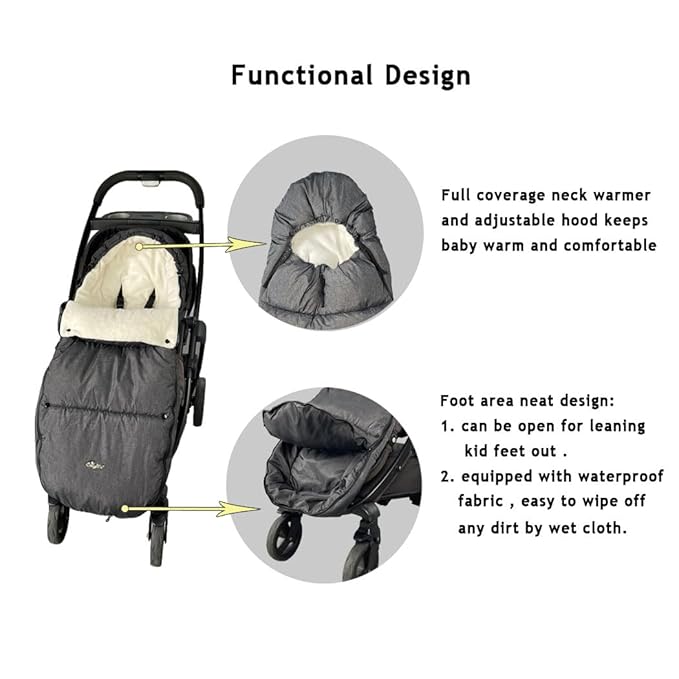 CozyMe Stroller Footmuff - Adjustable Winter Stroller Blanket Evolution for Toddler, Multi Purpose Fleece Lined Warm Hooded Bunting Bag for Baby, Water Repellent | (6M - 4T)