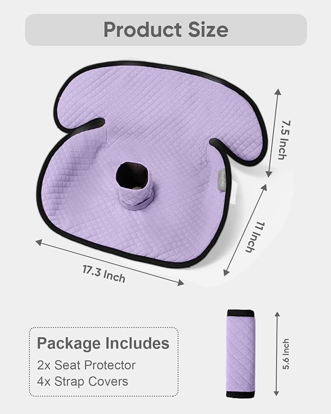 2 Pack Baby Potty Training Car Seat Protector, Waterproof Car Seat Liner for Potty Training Toilet, Baby Infant Toddler Piddle Pad Fits for Carseat, Stroller, Highchair - 2 Pack, Purple