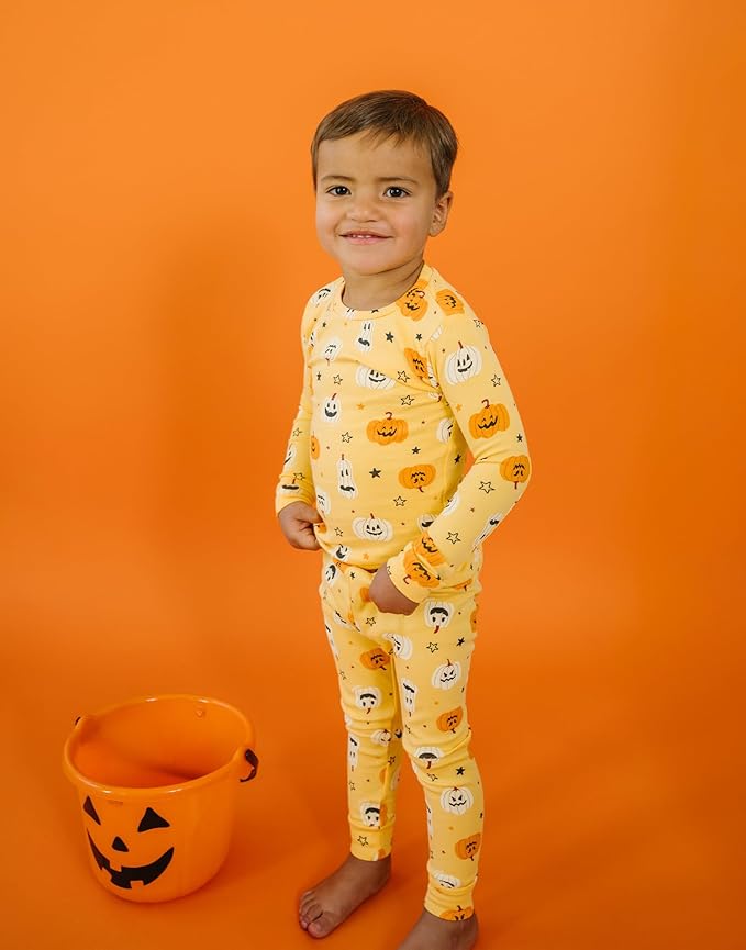 moimoln Sibling Matching 6M-8Y Soft Warm Cotton Modal Character Long Sleeve Snug-Fit Pajama Long Sleeve Sleepwear Daily