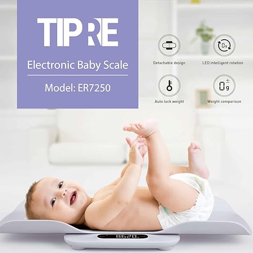 Baby Weight Scale, Infant Scale with Detachable Tray, Pet Scale for Cat Dog, Multiple Weighing Scale for Toddler, Children, Pet and Adult Auto-Rotation LED Screen, Up to 400lb/180kg