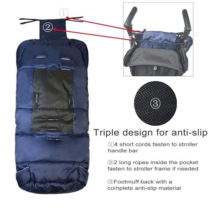 Anti-Kick Winter Waterproof Extendable Baby Bunting Bag Adaptable for Most Strollers Travel Gear Toddler Universal Stroller Footmuff 6-36Months Baby