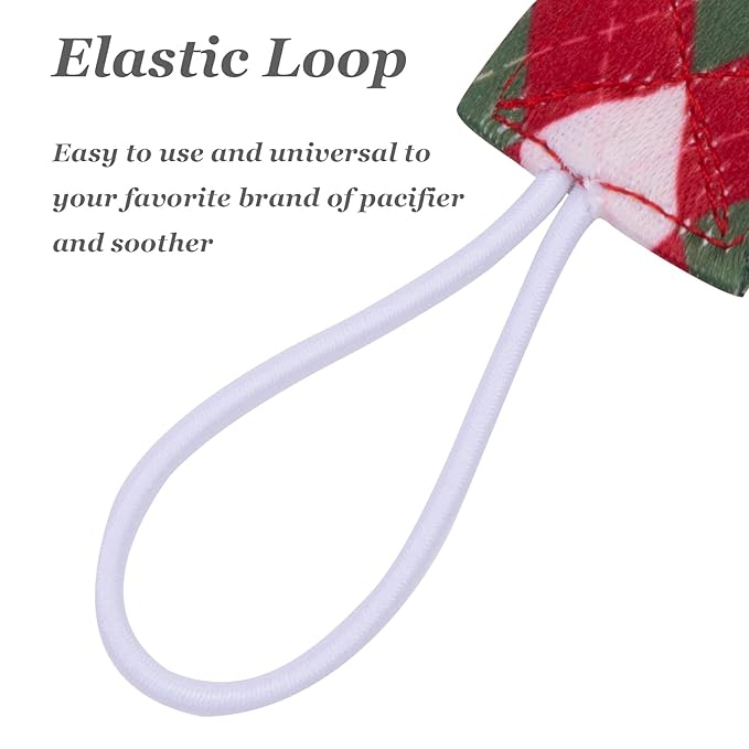 babygoal Christmas Pacifier Clips, 6 Pack Binky Paci Holder and Leash Fits for Most Pacifier, Binkies and Xmas Gift 6PB19