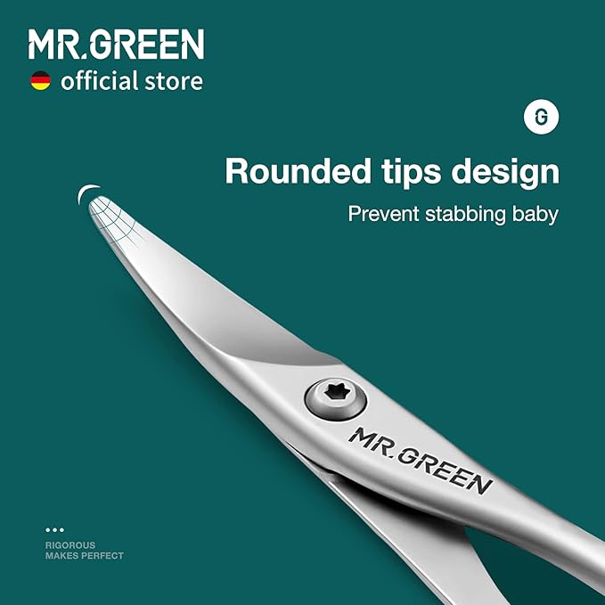 MR.GREEN Baby Nail Scissors Safety Nail Care Clippers Cutter Newborn Baby Convenient Nail Grooming Manicure Tool (Nail Scissors)